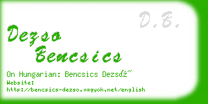 dezso bencsics business card